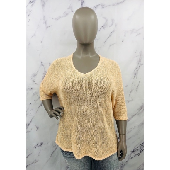 C017 NIC+ZOE Sunkissed Sheer Linen Blend Pullover Top - Picture 2 of 7